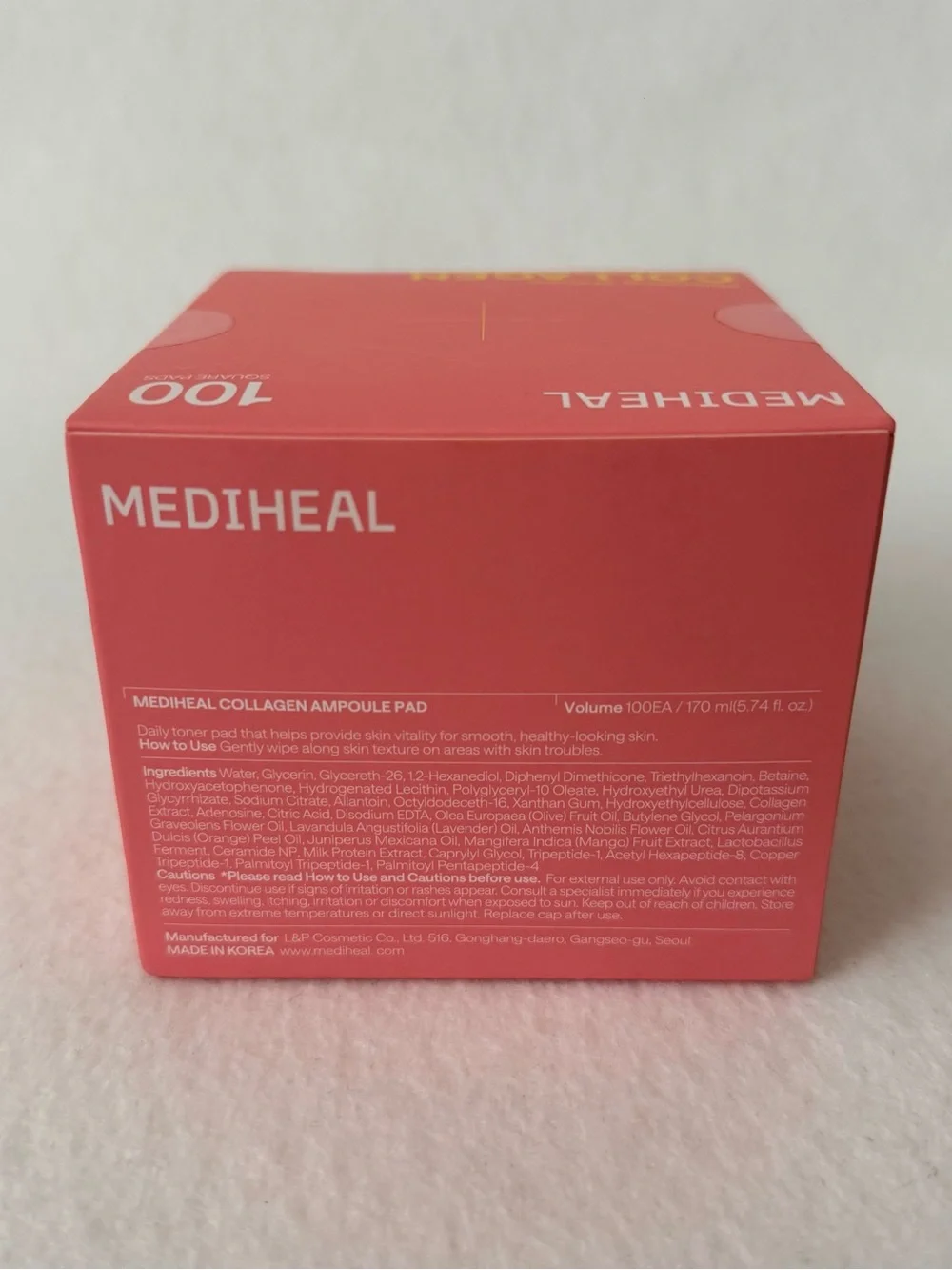Mediheal Collagen Ampoule Pads - Pink Daily Day & Night Treatment (100 Pads)
